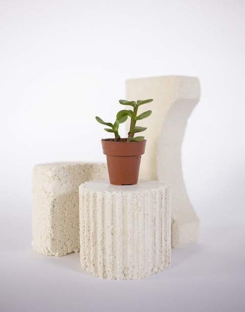 Sculptural textured vase set